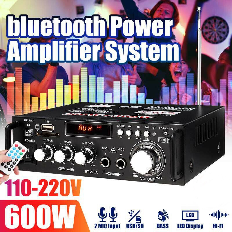 COD Power Ampli Amplifier Bluetooth 600W Karaoke Home Theater FM Radio