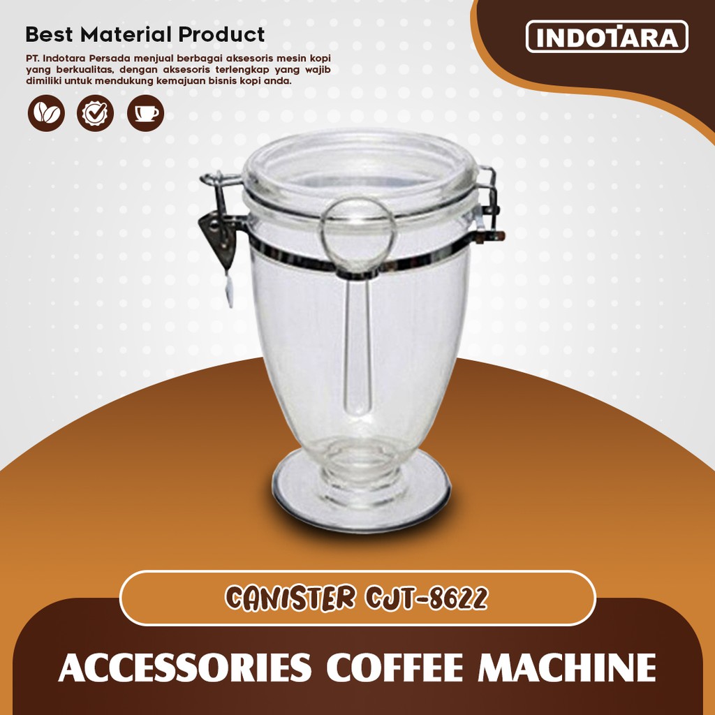 Toples Kopi Kedap Udara / Airtight Glass Coffee Canister - CJT8622