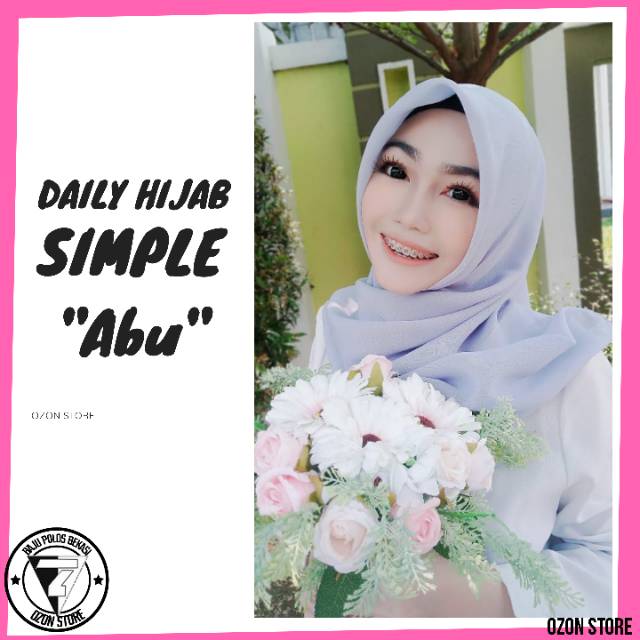 Kerudung Segi Empat Bella Square Hijab Jilbab Polycotton Daily Hijab Simple - ABU MUDA