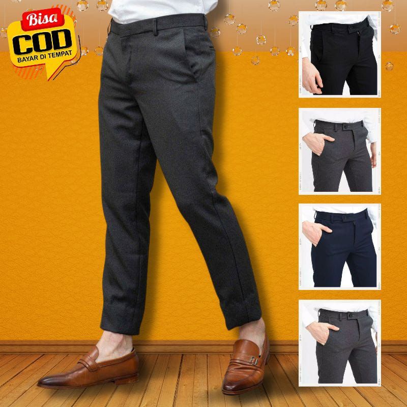 CELANA KANTOR SLIMFIT PRIA FORMAL/CELANA BAHAN PRIA/CELANA KERJA KANTOR PRIA