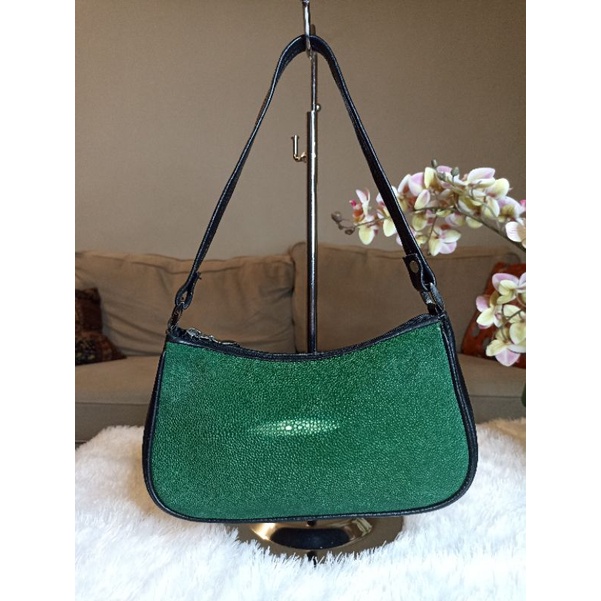 artesano reptile leather shoulder bag