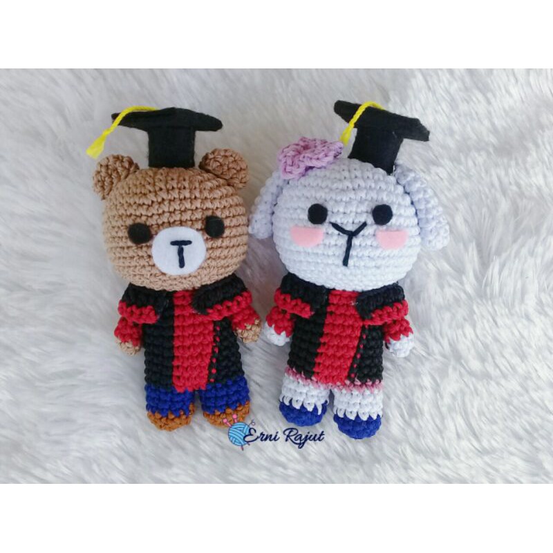 Boneka rajut wisuda souvenir hadiah wisuda gift | boneka rajut wisuda lucu bear