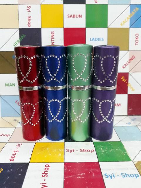 Botol Parfum Spray 10ml bahan Kaca - Aluminium Motif Love