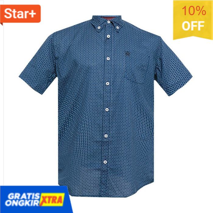 Navy S Juice Ematic Kemeja lengan pendek cowok CLOCK Planeturf  Sangat Laku Elegan