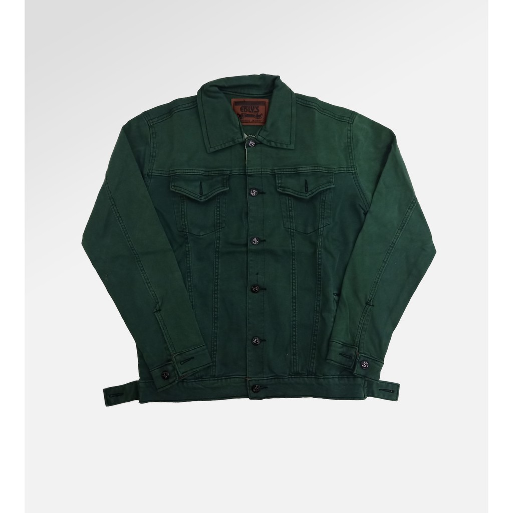 Jacket jeans denim / Green Trucker