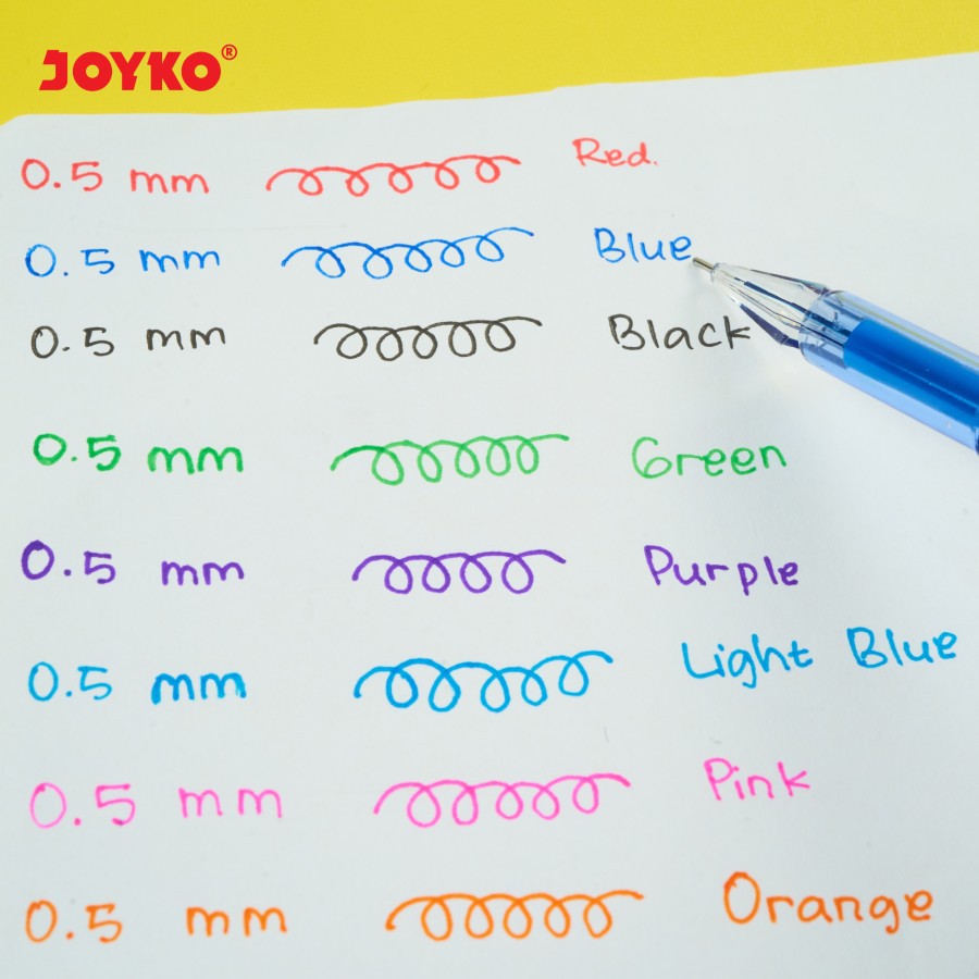 Color Gel Pen / Pulpen / Pena Joyko GPC-309S / 1 Set 8 Warna / 0.5 mm