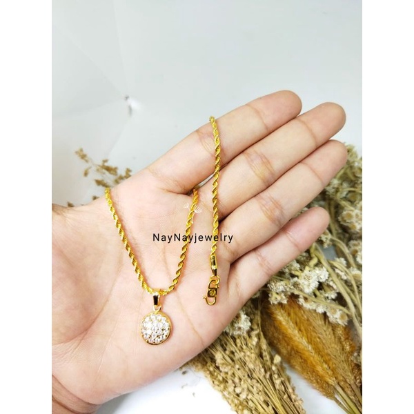 Kalung koin tambang permata1k 45cm