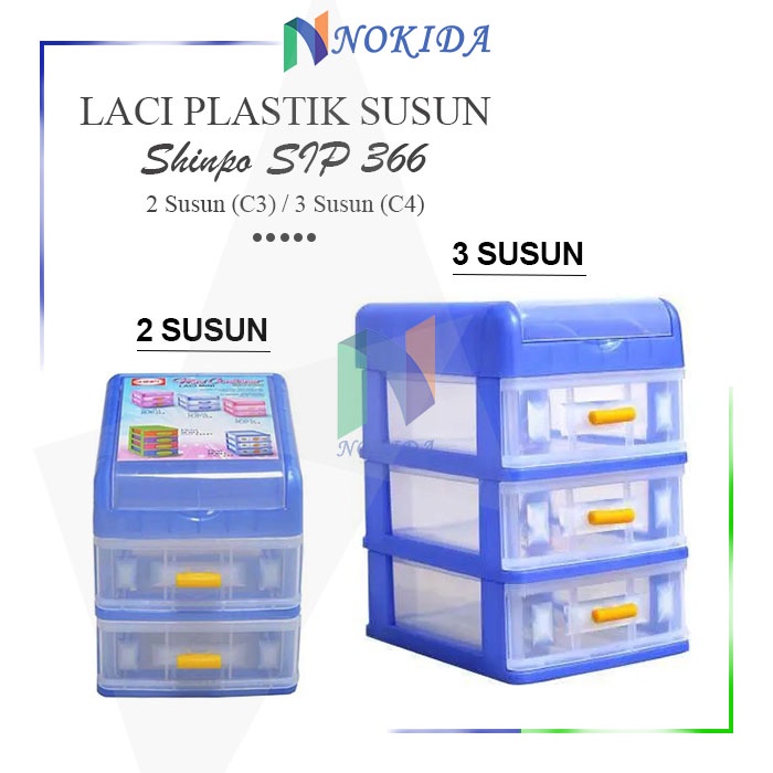 Nokida Laci Kecil Susun Shinpo SIP 366 / Laci Plastik 2 Susun C3 / Laci Aksesoris 3 Susun C4 / Tempa