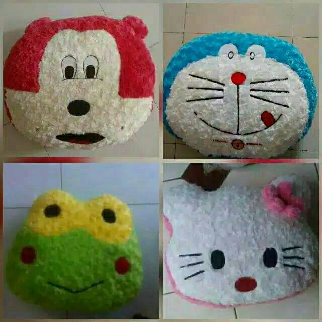 Bantal bulu kepala karakter size:XL