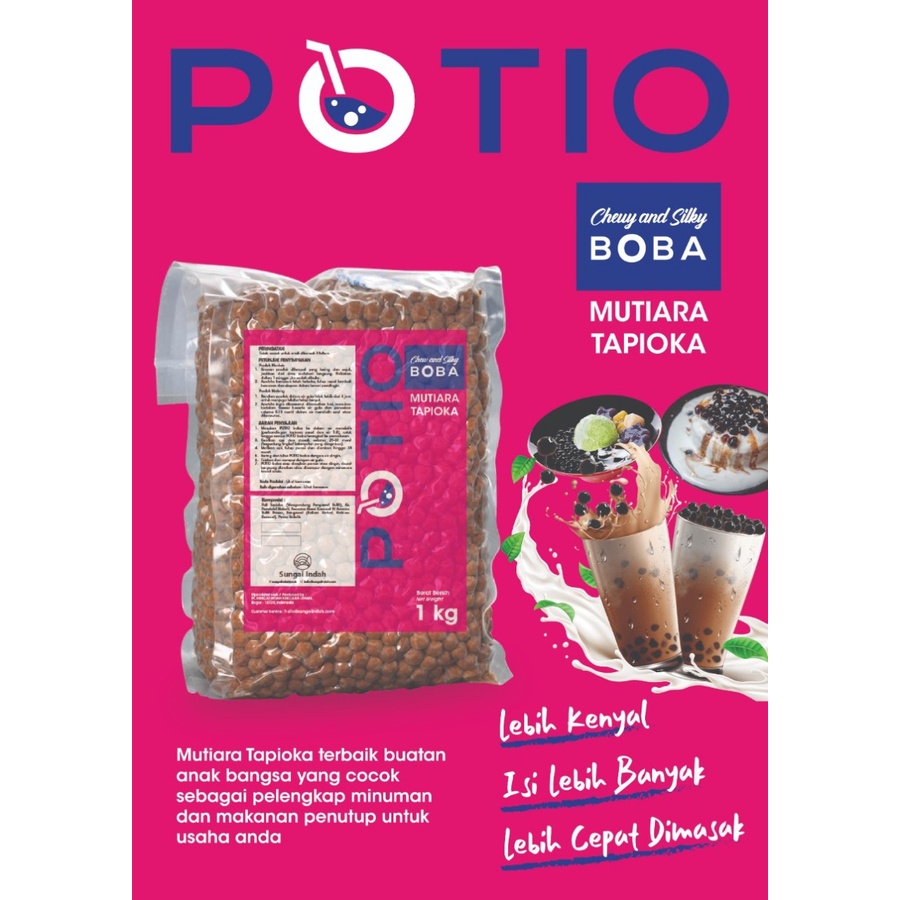 

POTIO Chewy Original Pearl / Tapioca Pearl / Boba / Bobba 1 Kg