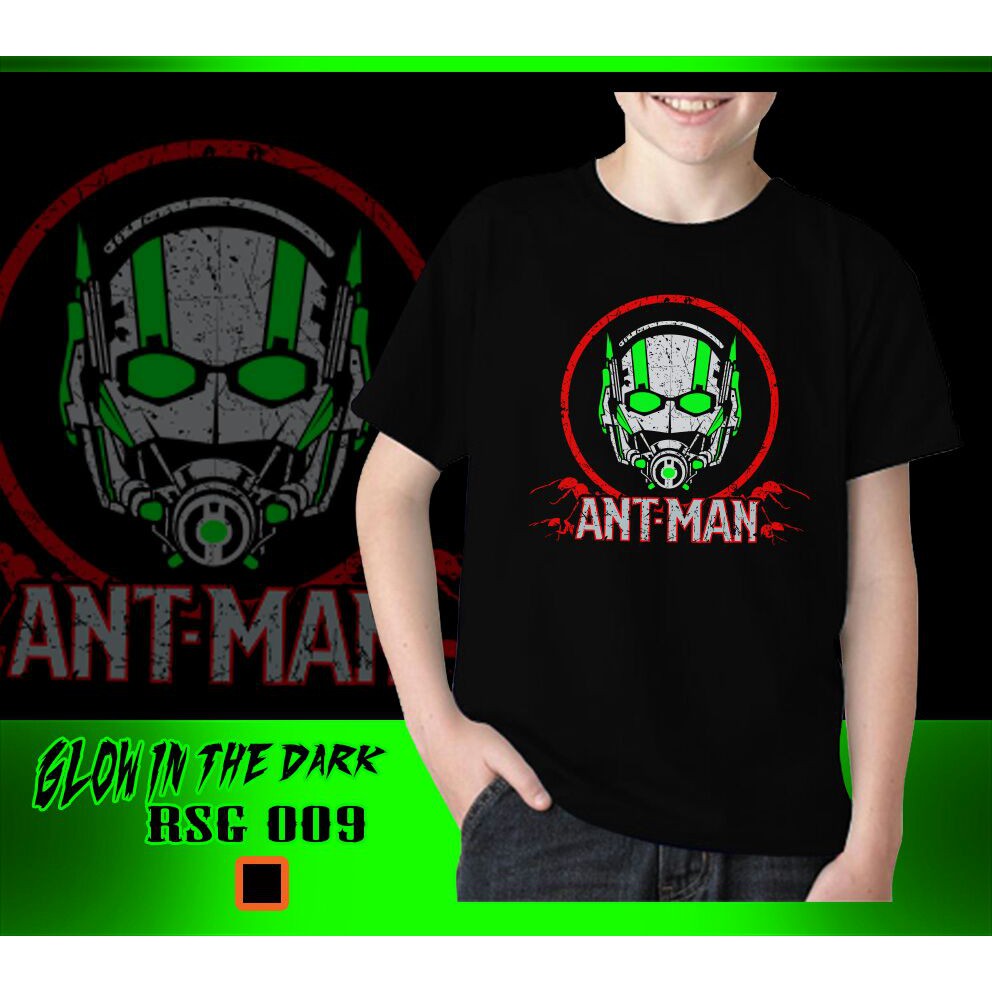 Baju Kaos Anak Ant Man Glow in the dark Tshirt Superhero Antman Import Rhymes