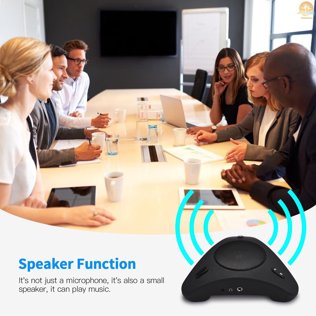 USB Speakerphone Conference Microphone with Speaker 360° Omnidirectional Mic Echo Cancellation PC Computer Laptop Microphone with Mute Function Volume Adjustment Plug &amp; Play for Office Home Business Skype Chatting Video Conference Gaming Online Class