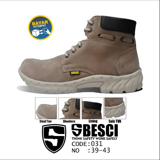 SEPATU SAFETY SEMI BOOTS PRIA TYPE LOW BOOT SAVETY BUT SEPTI BUTS SEVTI BOT SEPTY TYPE 031 BY SBESCI