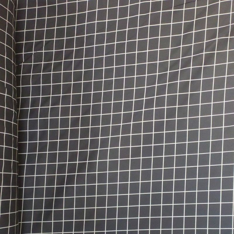 KAIN SPREI METERAN MICKRO KOTAK HITAM PUTIH (L240)