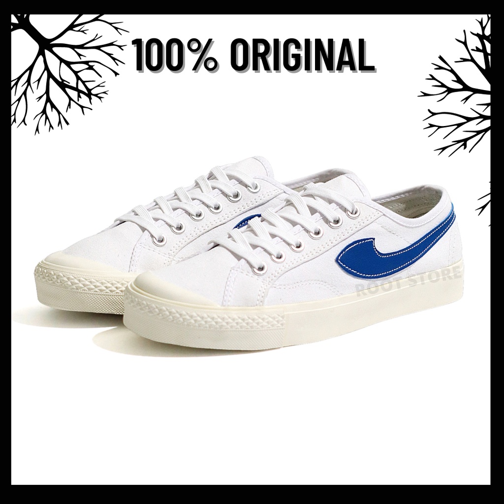 100% Original Sepatu Lokal Casual White Blue Low | Not Compass Gazelle White Blue