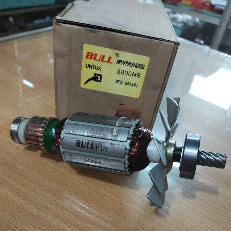1 Paket Armature 5800 BULL ➕ 2 Bearings Depan Belakang | Angker / Rotor Mesin Tangan ✋ Circular Saw 