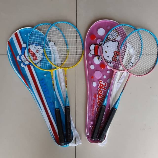 Raket Badminton Anak Karakter - Mainan Racket Bulutangkis Edukatif