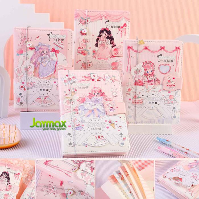 

Magnetic Notebook Peach Girl / Diary Jurnal agenda Buku tulis