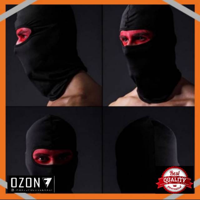 Masker motor wajah ninja touring hitam polos NINJA HITAM POLOS