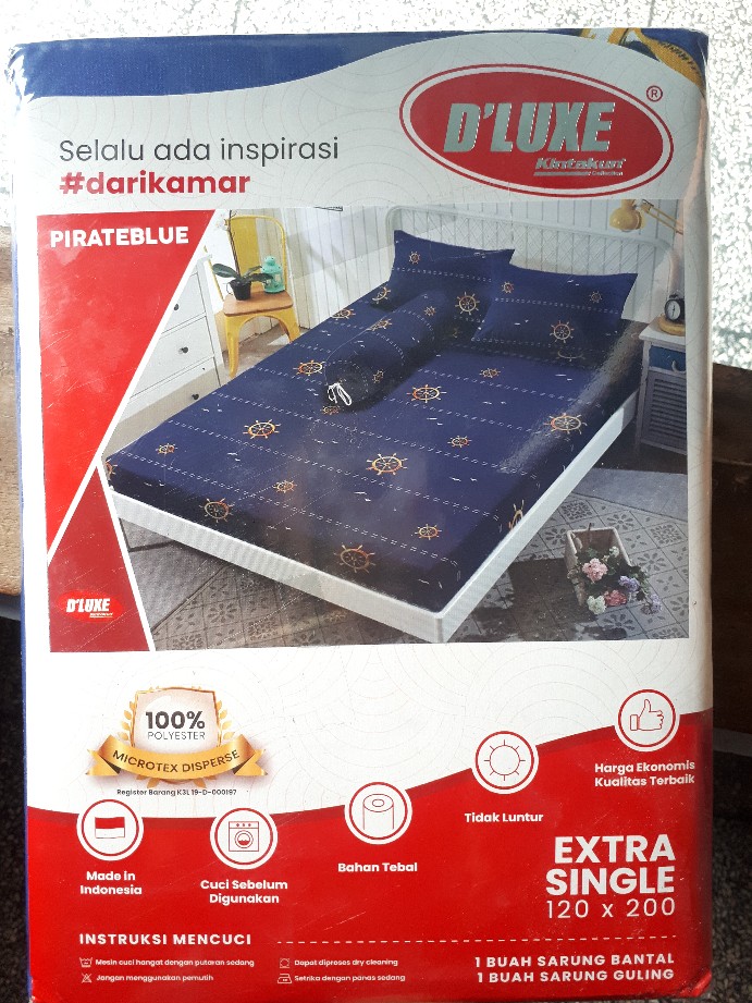 Hs Sprei Fitted 120x200 Kintakun Dluxe Rose, Pirate Blue, Giraffe,