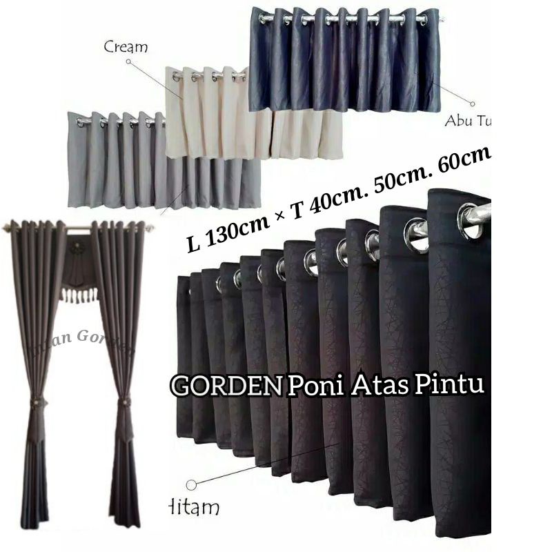 Gorden Poni Atas Pintu/Poni Gorden Atas Pintu Lebar 130cm × Tinggi 50cm