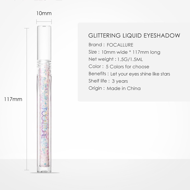 (READY &amp; ORI) Focallure Glittering Liquid Eyeshadow Cair FA195 FA 195 waterproof tahan lama viral