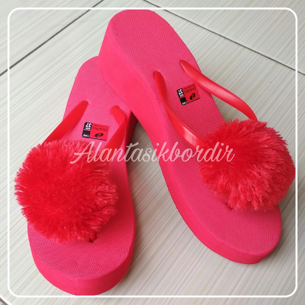 Sandal WEDGES POMPOM Super R.24