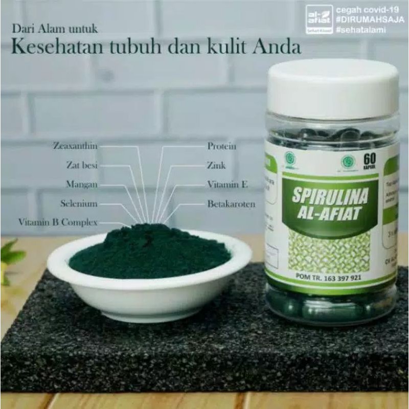 Spirulina Al Afiat 60 Kapsul - Suplemen Imun Kolestrol Anti Kanker