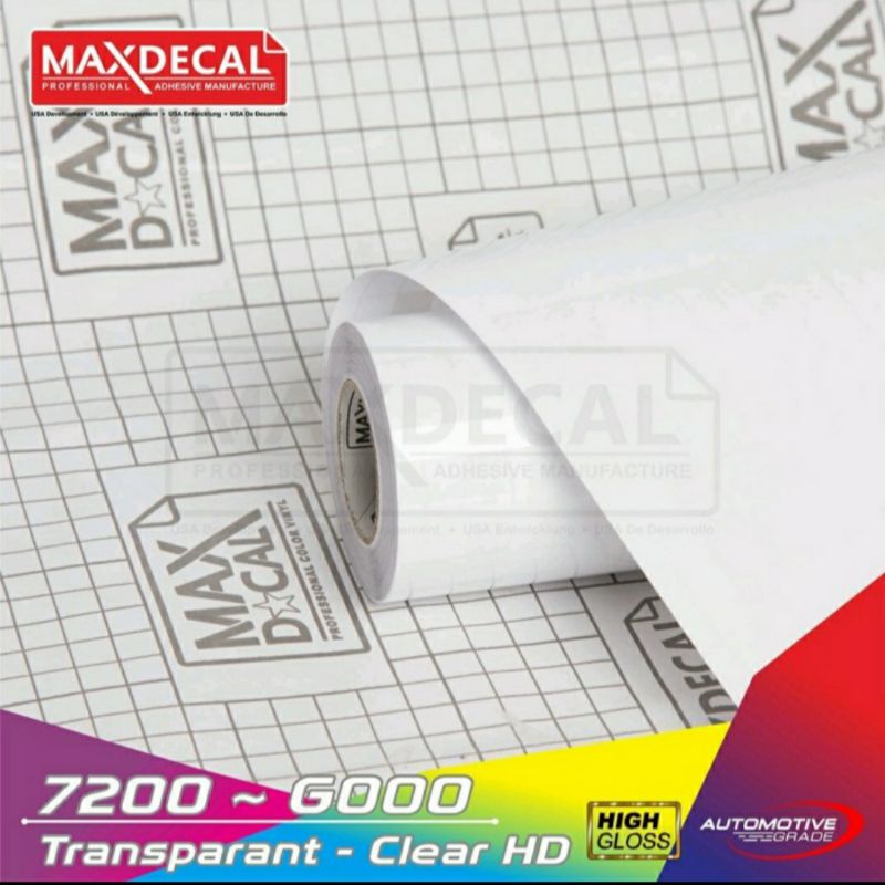 Sticker Stiker Skotlet Maxdecal Max Decal Clear Glossy 7200 G000 Transparan bening Glossy