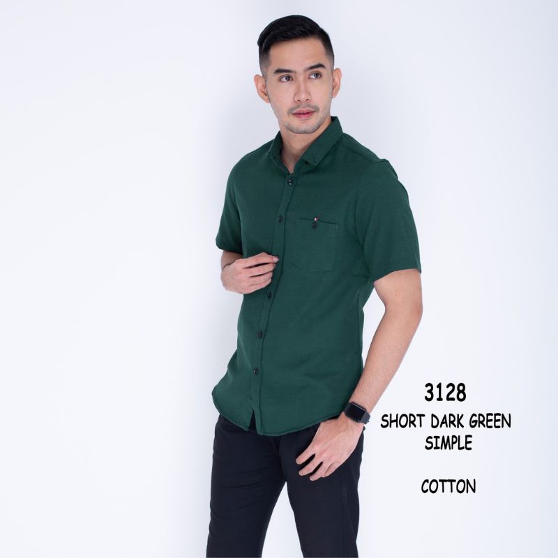 Kemeja Pria Lengan Pendek Warna Polos Slimfit