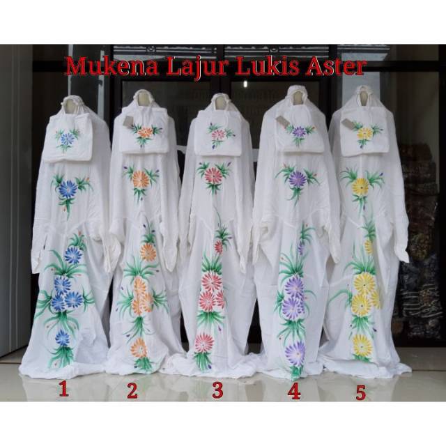 Mukena Batik Dewasa Lajuran Motif Lukis Aster rayon super