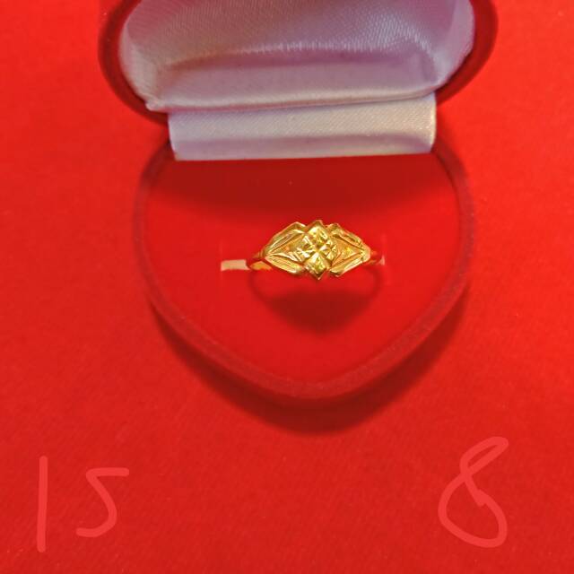 Cincin No 15anak dan dewasa emas asli kadar 700 70% 22 0.5 setengah g gr gram ukir z cantik