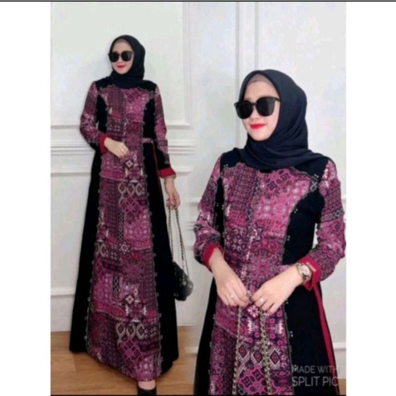 Bryana Dress Motif etnik gamis wanita by amoreruby