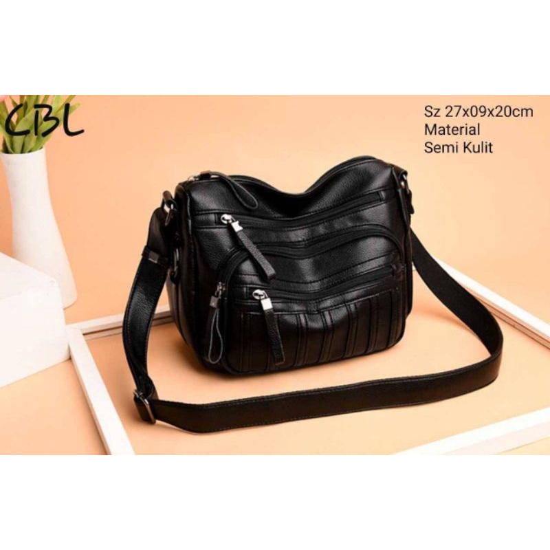 Hanny Collection - tas selempang wanita Fossil 27 x 09 x 20 cm hitam