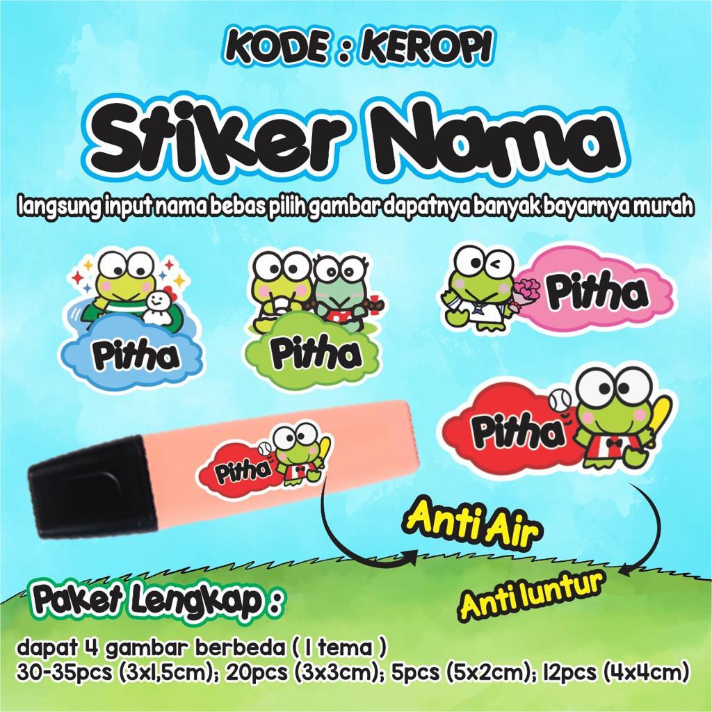 

Stiker Label Custom / Keropi / Little Pony / LOL / Hijab