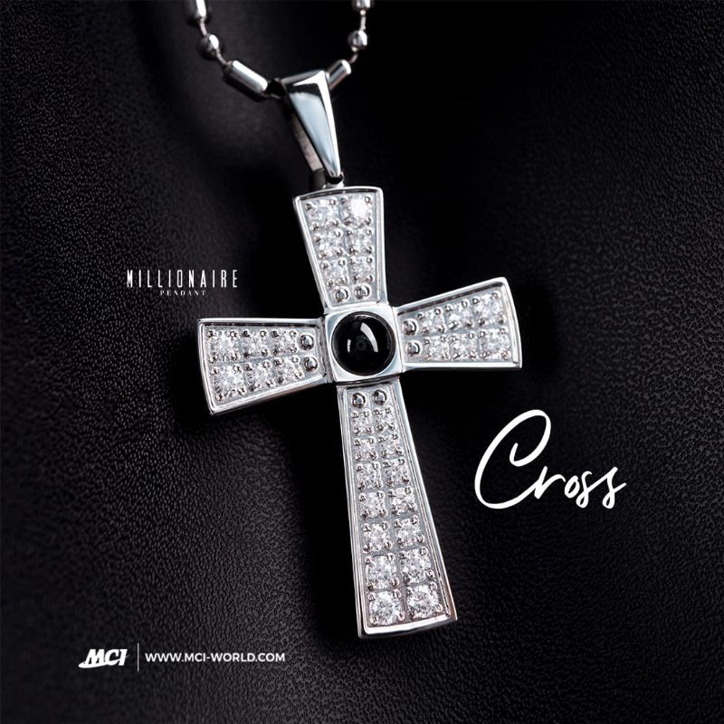 pendant cross kalung kesehatan tanda salib mci original