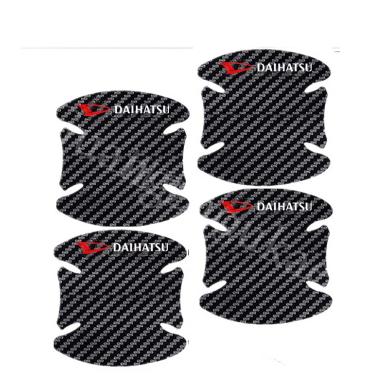 4 / 8pcs Stiker Pelindung Handle Pintu Mobil Bahan Carbon Fiber Untuk Daihatsu Mira Delta Avy Ayla Sirion Feroza Charade Hijet