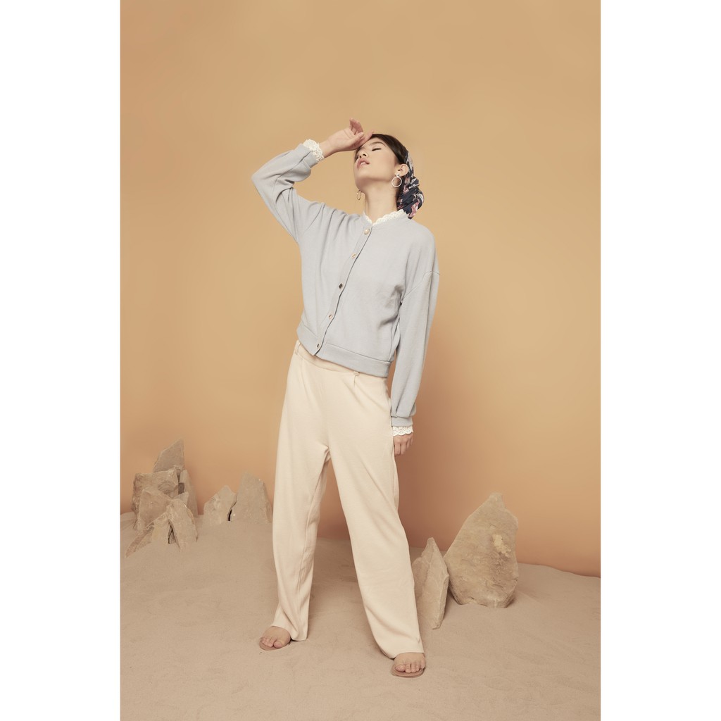 Peach Poppy Ganni Cardigan - Kardigan Wanita Vintage Lengan Panjang