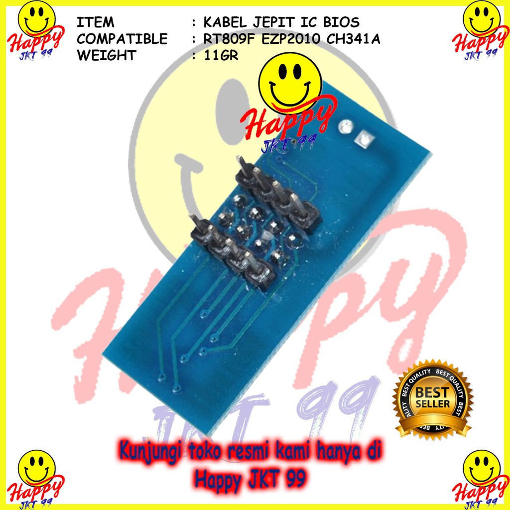 [ HAPPY JKT 99 ] IC Test Clip SOP8 SOIC8 EEPROM Socket Jepit Flash Socket Bios Jepit