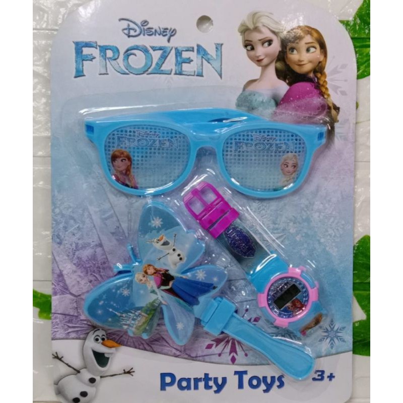 Mainan Anak Jam Tangan Kipas dan kaca mata karakter Frozen Dan Lol