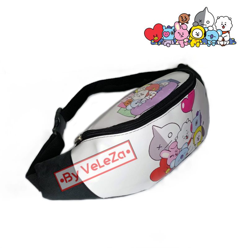 waistbag anak unisex kpop Karakter gratis topi - tas anak