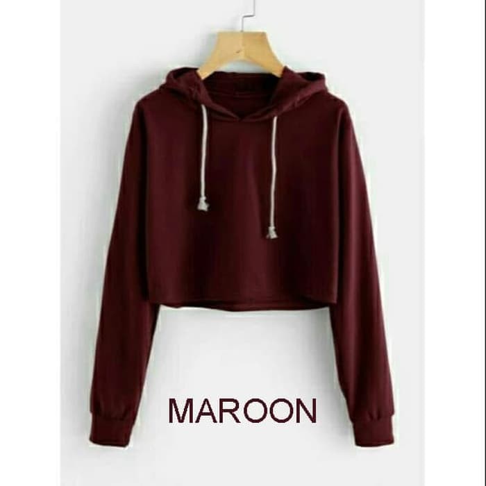Sweater maroon pendek untuk cewek all size