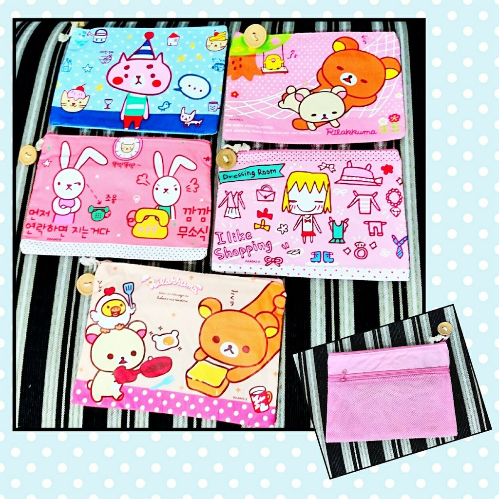 file bag tempat pensil rillakuma girl rabbit