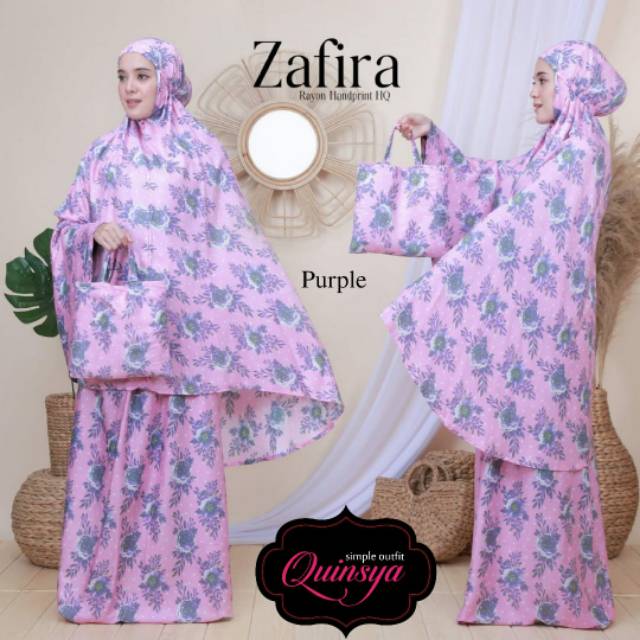 MUKENA ZAFIRA - BAHAN RAYON HANDPRINT - MUKENA DEWASA