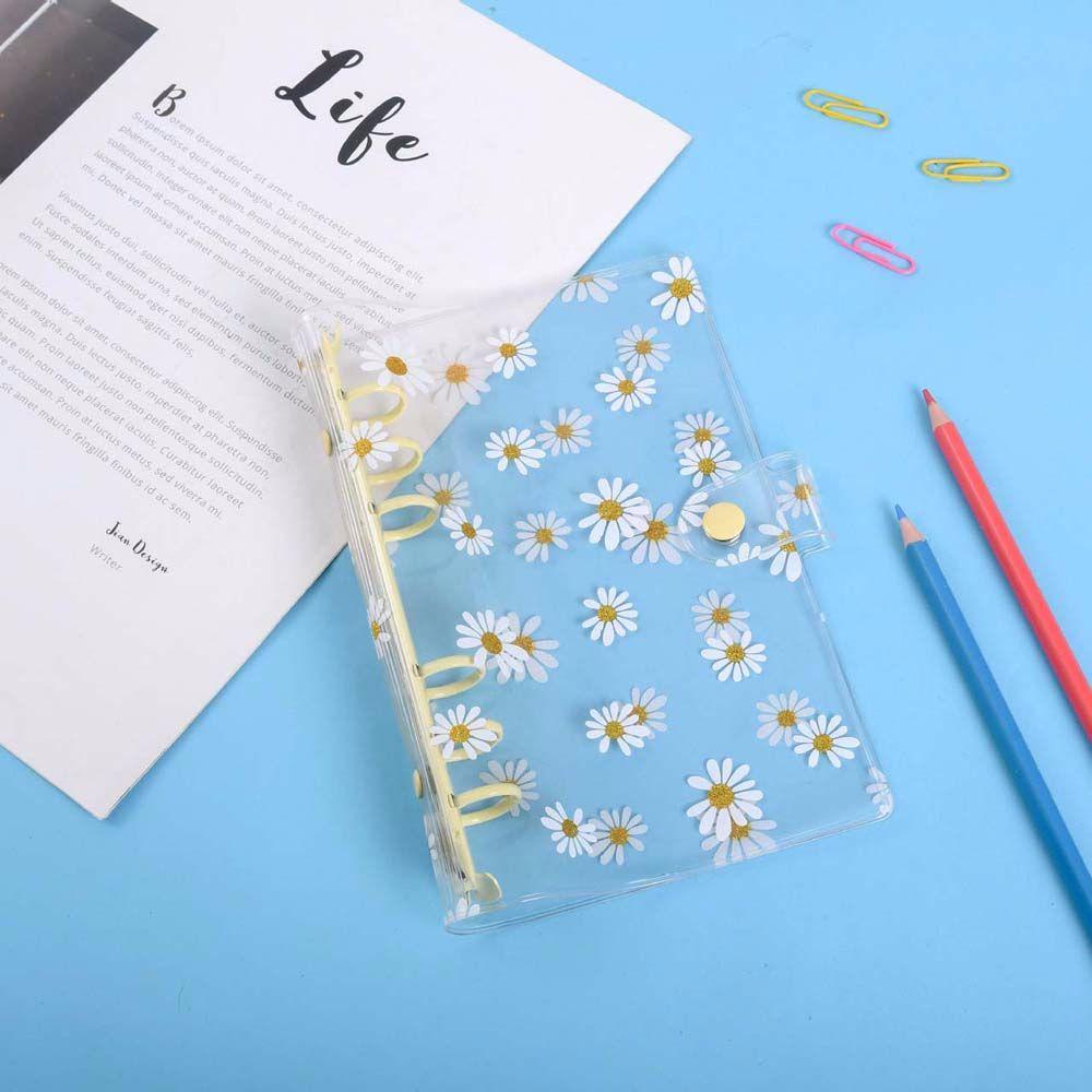 【 ELEGANT 】 Daisy Notebook Binder Kawaii School Supplies 6 Hole Journal Binder A6 A5 Student Stationery Notebook Cover