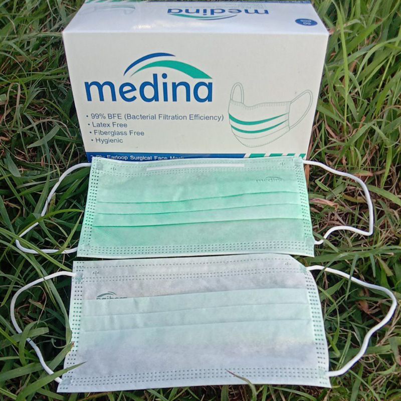 Masker Medina Earloop 3 Ply Masker Medis Surgical Mask 50 Pcs