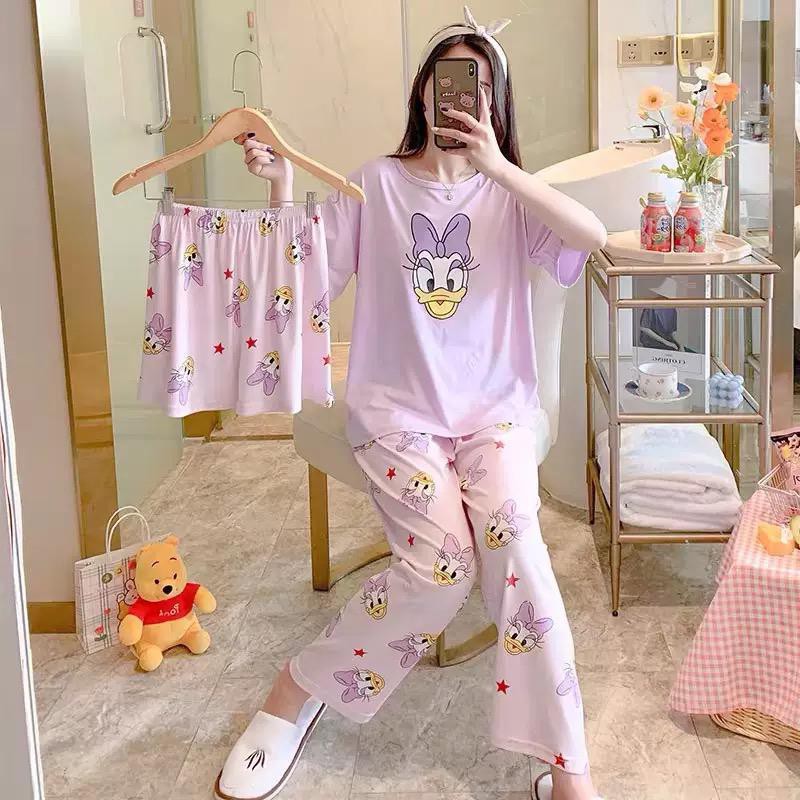 HUES.ID Piyama 3 in 1 | Piyama Lengan Pendek | Baju Tidur Impor | Baju Tidur 3in1 4045