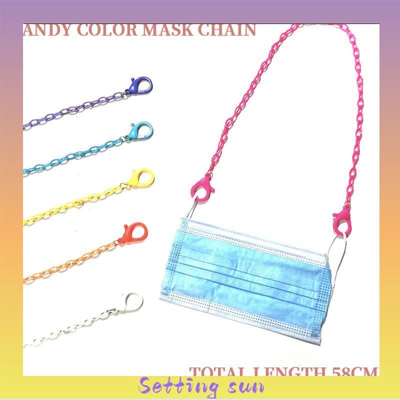 lanyard klip topeng gaya korea yang dapat disesuaikan rantai warna lanyard non-slip TN