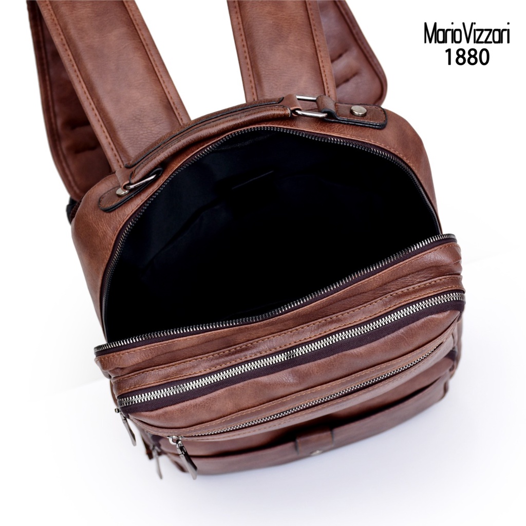 Tas Ransel Pria Kulit Mario Vizzari Caster (1880) - Laptop