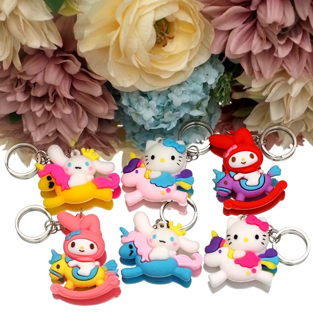 Gantungan Kunci Karakter Kitty Melody Cute Girly Gantungan Tas Dompet Boneka Lucu Keychain Aksesoris Tas